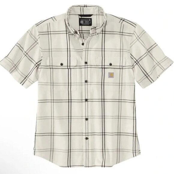 Carhartt Men's Loose Fit Midweight Short-Sleeve Plaid Shirt Size L - Picture 2 of 8